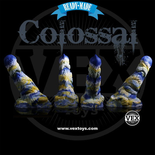 Fantasy Dildo Colossal Large Textured Platinum Silicone Toy