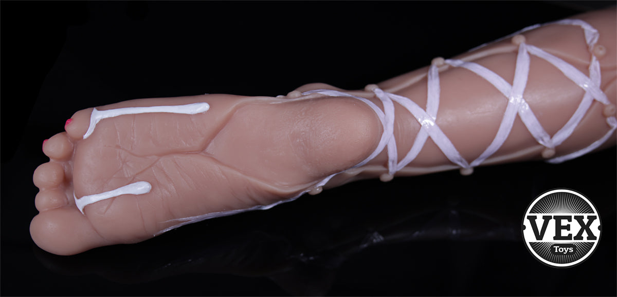 Woman's Leg Sex Toy | Foot Dildo | Laced | Platinum Silicone Leg Dildo