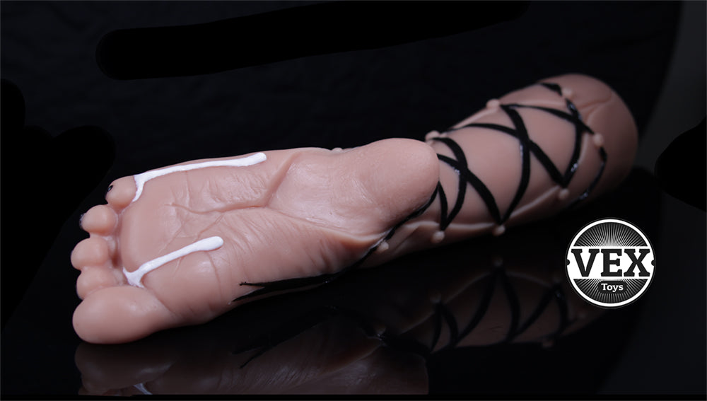 Woman's Leg Sex Toy | Foot Dildo | Laced | Platinum Silicone Leg Dildo
