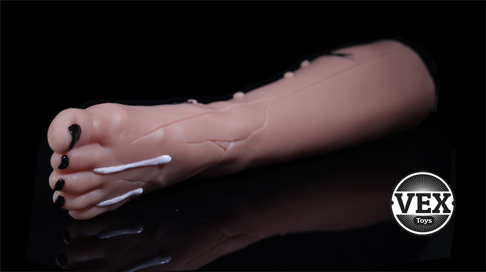 Woman's Leg Sex Toy | Foot Dildo | Laced | Platinum Silicone Leg Dildo