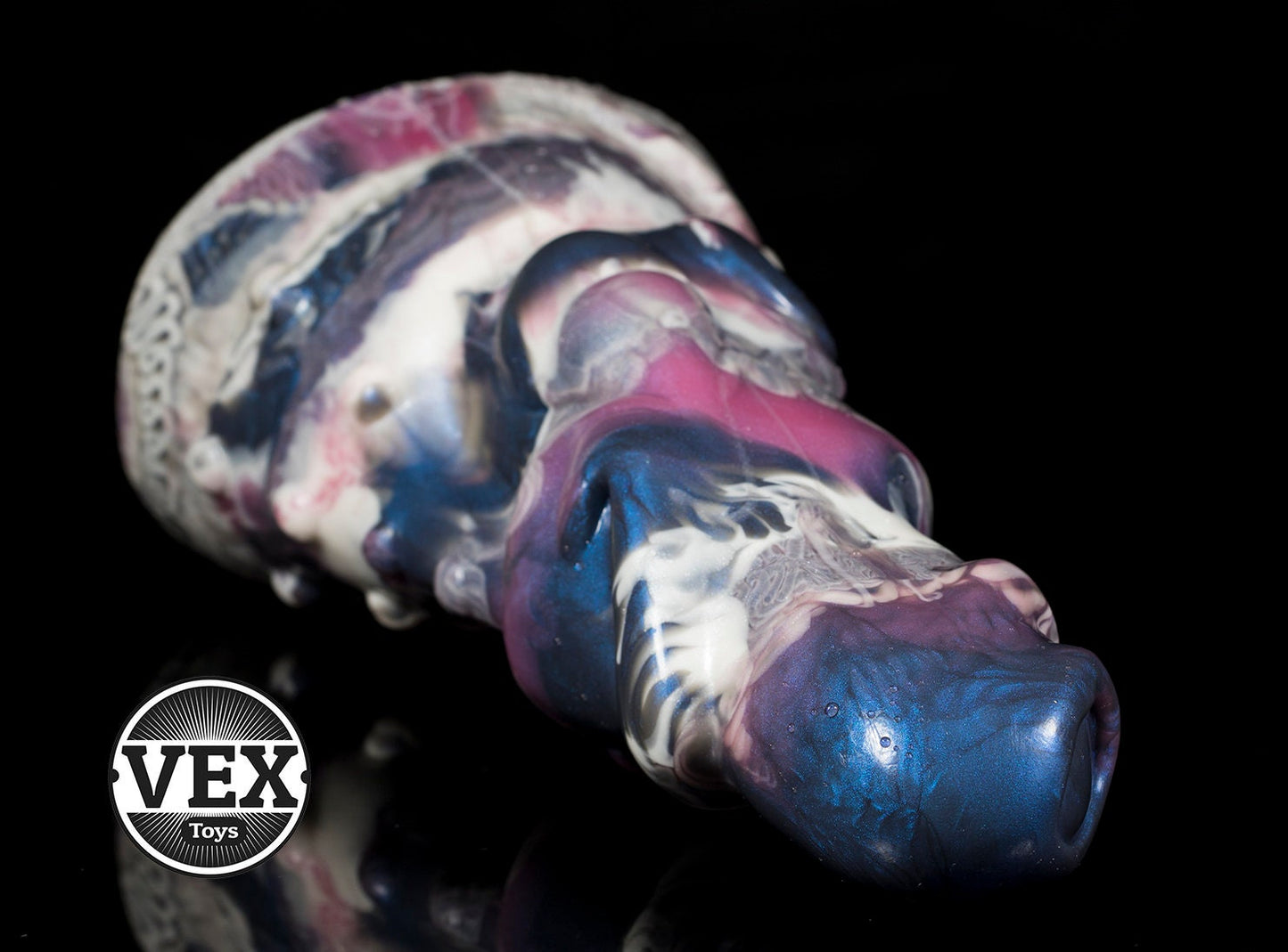 Large Dildo Knot Dildo Platinum Silicone Sex Toy | HOODED MAMMOTH
