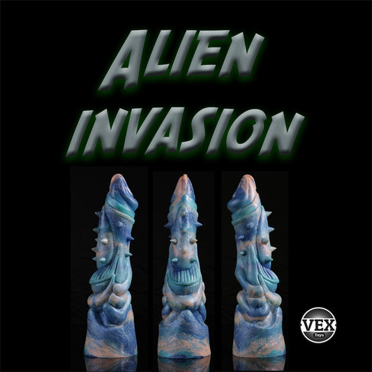 Large Textured Dildo | ALIEN INVASION | 100% Platinum Silicone TOy