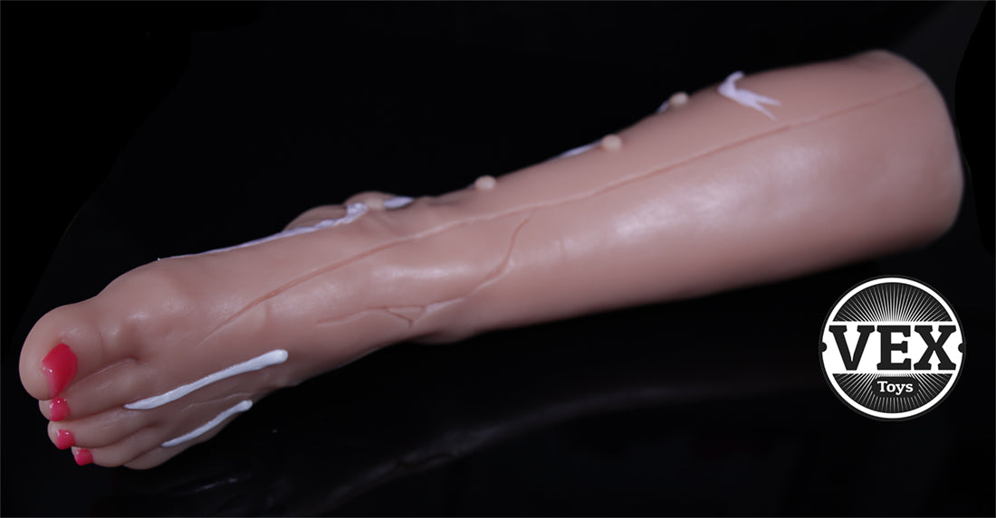 Woman's Leg Sex Toy | Foot Dildo | Laced | Platinum Silicone Leg Dildo
